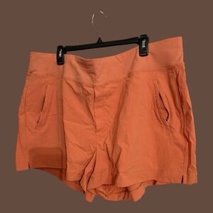 Athleta Coral-Orange Athletic Pull-On Shorts